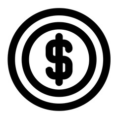 coin icon, money simple line icon