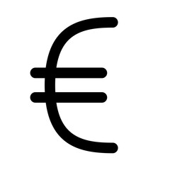 euro icon, currency simple line icon