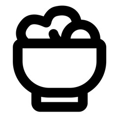 salad icon, salad vegetable simple line icon