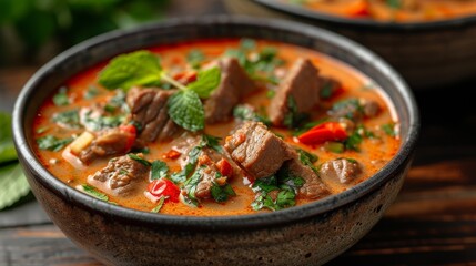 Thai Beef Red Curry - Food Photography Generative AI