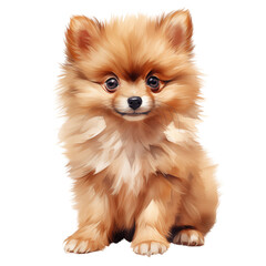 Obraz premium Soft-Furred Pomeranian Puppy Digital Art