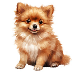 Friendly Pomeranian Puppy Illustration