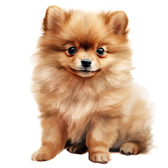 Obraz premium Pomeranian Puppy Sitting Calmly