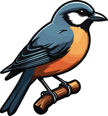 vector beautiful bird flat design .