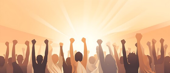 ultiethnic people fight for their human rights, protest illustration