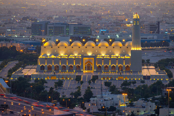 Beautiful Aerial View of Grand Mosque Imam Abdul Wahab doha