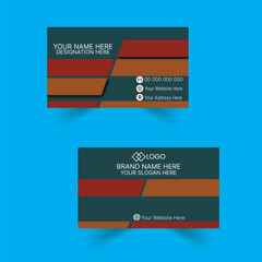 Modern simple double-sided creative business card template. Portrait and landscape orientation. Horizontal and vertical layout. Vector illustration