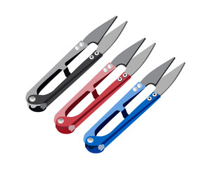 Vector Illustration of Pruning Shears, Garden Tools Flower Scissors isolated on white background. Gardening hand tools