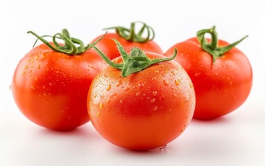 Tometo fresh fruit on white blackground.