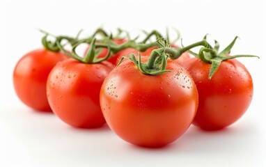 Tometo fresh fruit on white blackground.