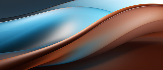 Chocolate brown and sky blue abstract wave background.