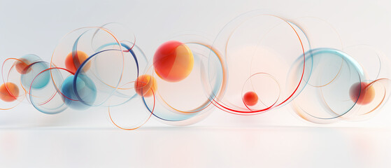 Circular shapes arranged in a dynamic and minimalist background.