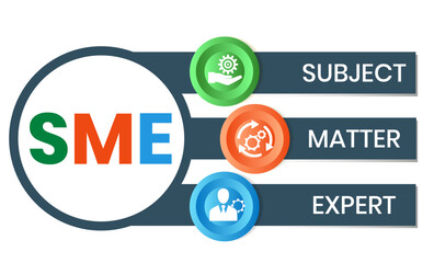 SME - Subject matter expert acronym stock illustration Infographic, Business, Icons