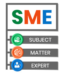 SME - Subject matter expert acronym stock illustration Infographic, Business, Icons
