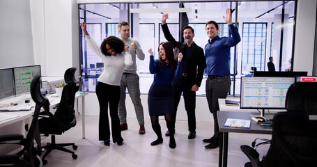 Diverse Excited People Business Group Celebrate