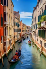 Tuinposter Scenic Beauty of Venice: A Glimpse into the City's Historic Canals and Colorful Architecture © Carolyn