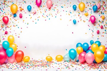 Make the milestone memorable with our wide banner showcasing 16th Sweet Sixteen birthday or anniversary balloons and confetti decoration. 