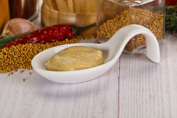 Dijon mustard sauce in the bowl