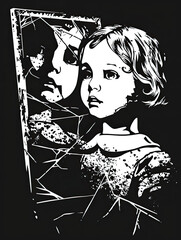 Black and White Goth Themes Stencil Art For Graphic Design