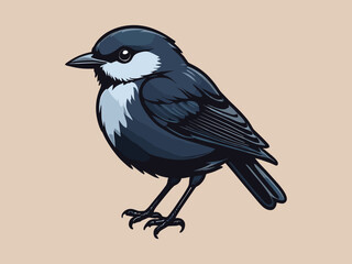 vector beautiful bird flat design .