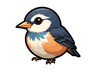 vector beautiful bird flat design .