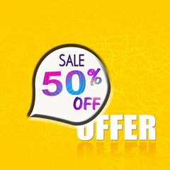 50%off,Special offer banner design, promotion, discount, shopping limited in time,vector illustration.
