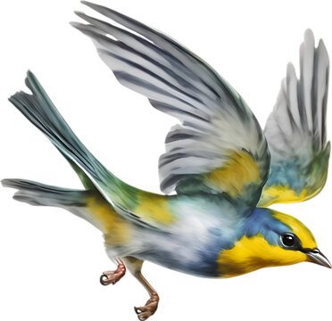 Close-up image of a Tropical parula bird. 