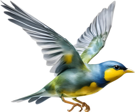 Close-up image of a Tropical parula bird. 