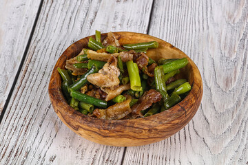Roasted bacon with green bean