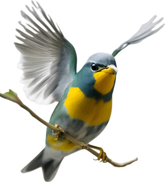 Close-up image of a Tropical parula bird. 