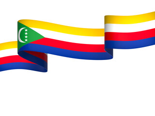 Comoros flag element design national independence day banner ribbon png
