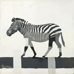 Stylized zebra pattern on a beige background
