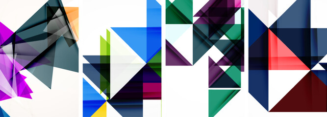 Triangle poster set for wallpaper, business card, cover, poster, banner, brochure, header, website