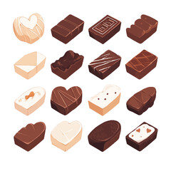 Various types of assorted chocolates, chocolate, sweets, valentine, sweet, valentine, white day, candy, assorted chocolates, chocolate, chocolat