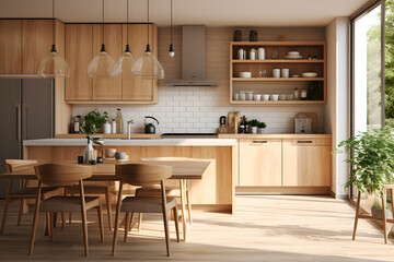 Fototapeta premium eco friendly kitchen with sustainable materials