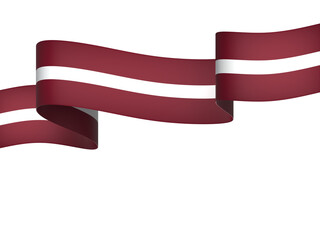Latvia flag element design national independence day banner ribbon png
