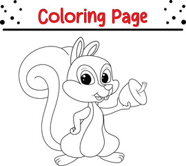 squirrel holding nut coloring page