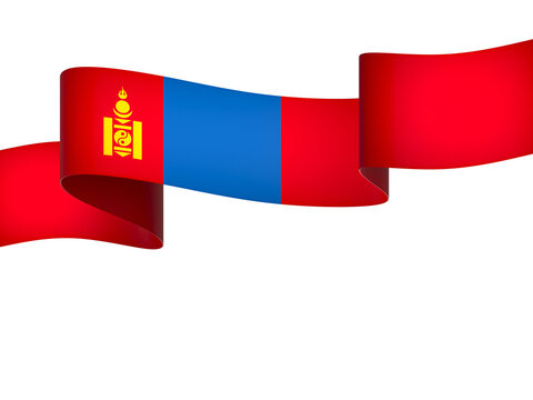 Mongolia flag element design national independence day banner ribbon png
