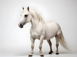 Obraz na płótnie Canvas white horse isolated on white background, generative ai