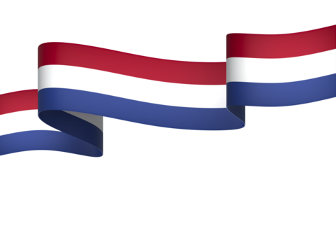 Netherlands flag element design national independence day banner ribbon png
