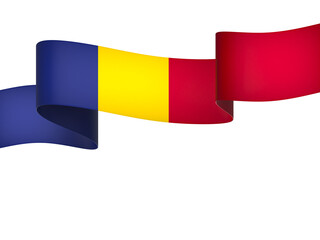 Romania flag element design national independence day banner ribbon png

