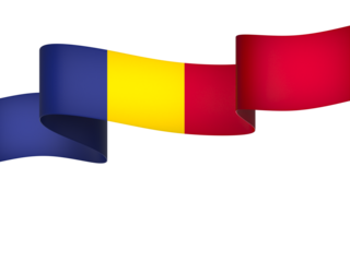 Romania flag element design national independence day banner ribbon png
