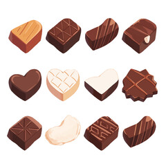 Various types of assorted chocolates, chocolate, sweets, valentine, sweet, valentine, white day, candy, assorted chocolates, chocolate, chocolat