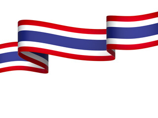 Thailand flag element design national independence day banner ribbon png
