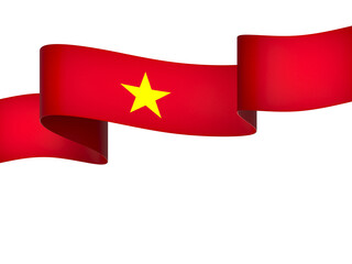 Vietnam flag element design national independence day banner ribbon png
