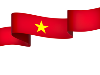 Vietnam flag element design national independence day banner ribbon png
