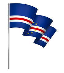 Cabo Verde flag element design national independence day banner ribbon png
