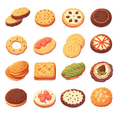 Assorted cookies of various kinds