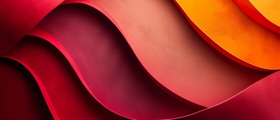 Abstract Red and Orange Curved Shapes Design
