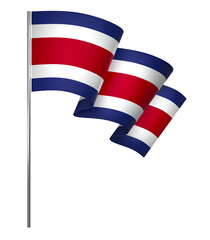 Costa Rica flag element design national independence day banner ribbon png
